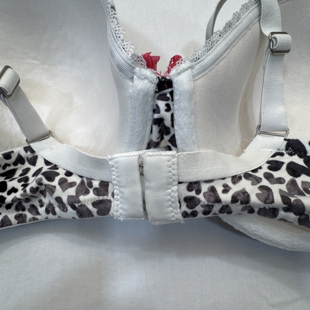 Victorias Secret HEART Leopard Cheetah Print BRA Lined Demi Balconette 36C - Picture 9 of 10